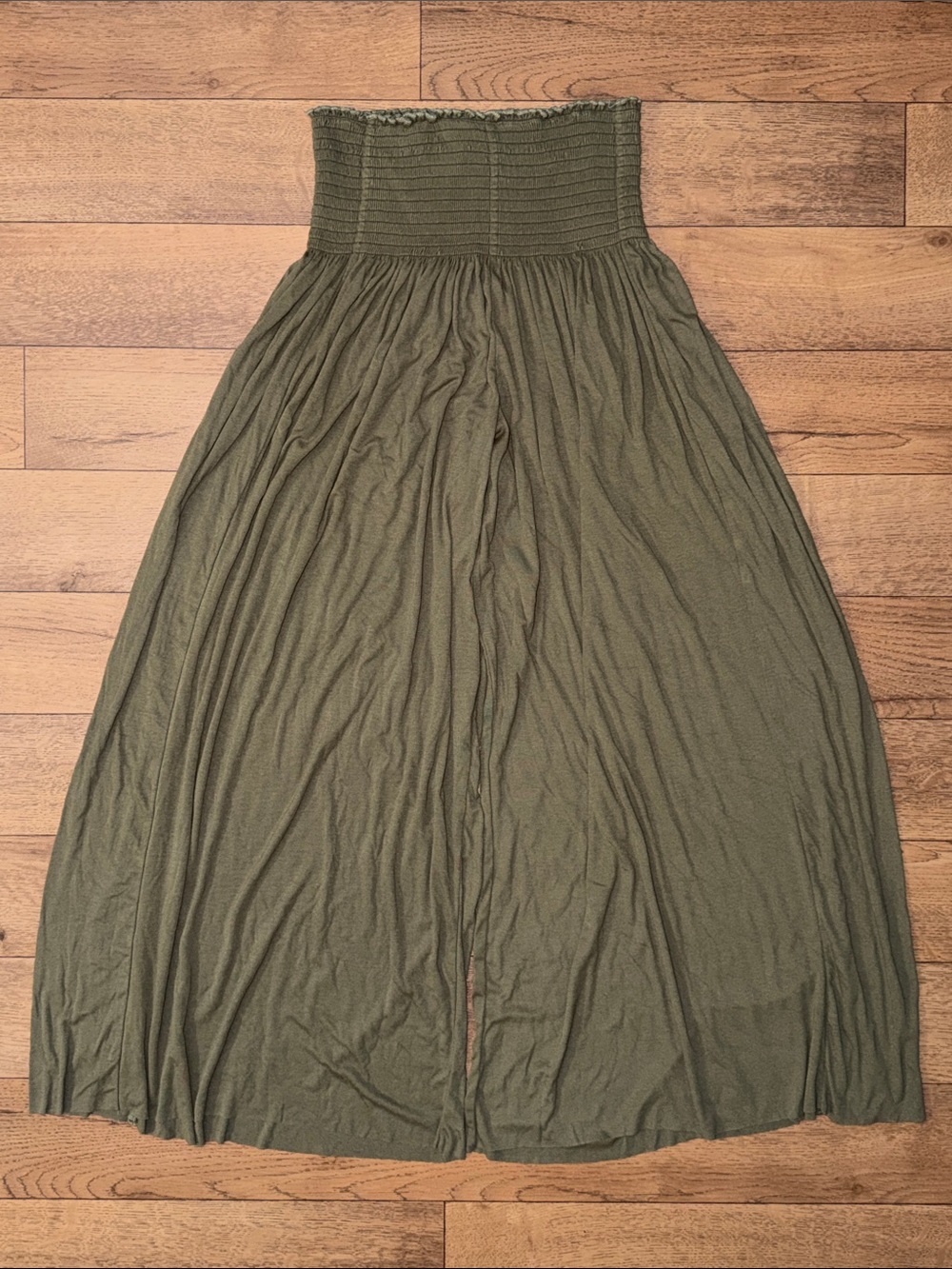 Natural Life Size Large Make A Move Knit Wide Leg Palazzo Pants In Olive Green L